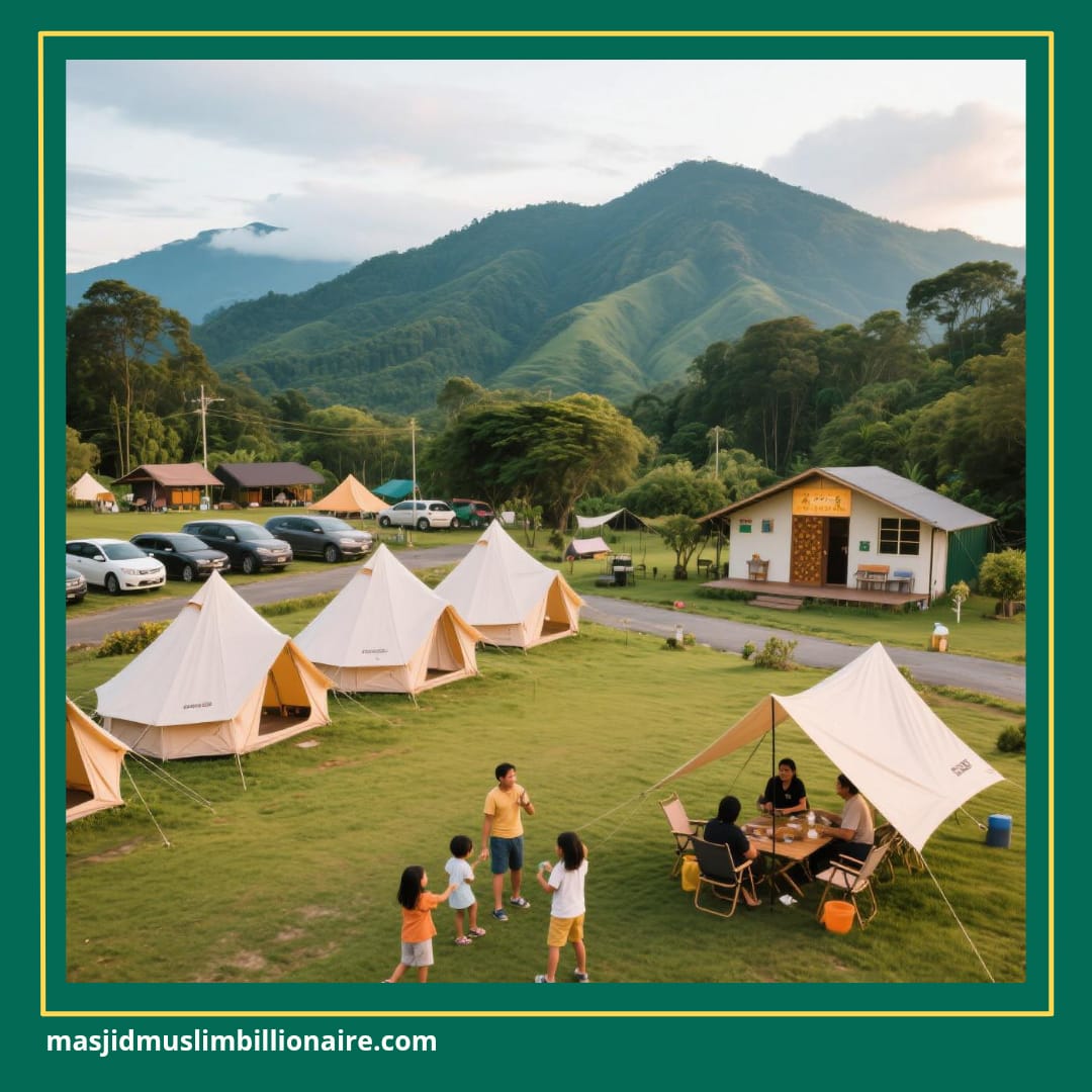 camping ground view gunung