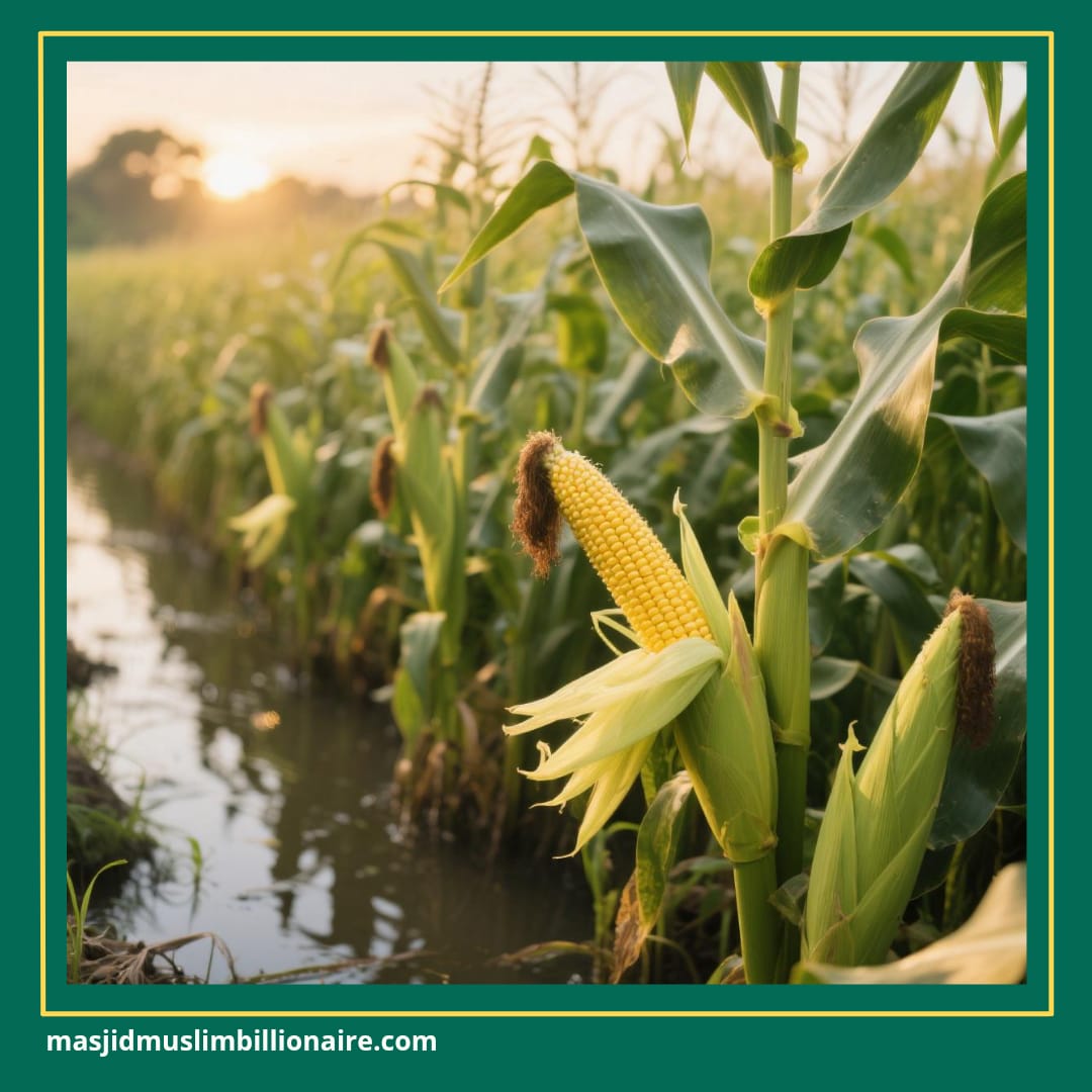menanam jagung di sawah
