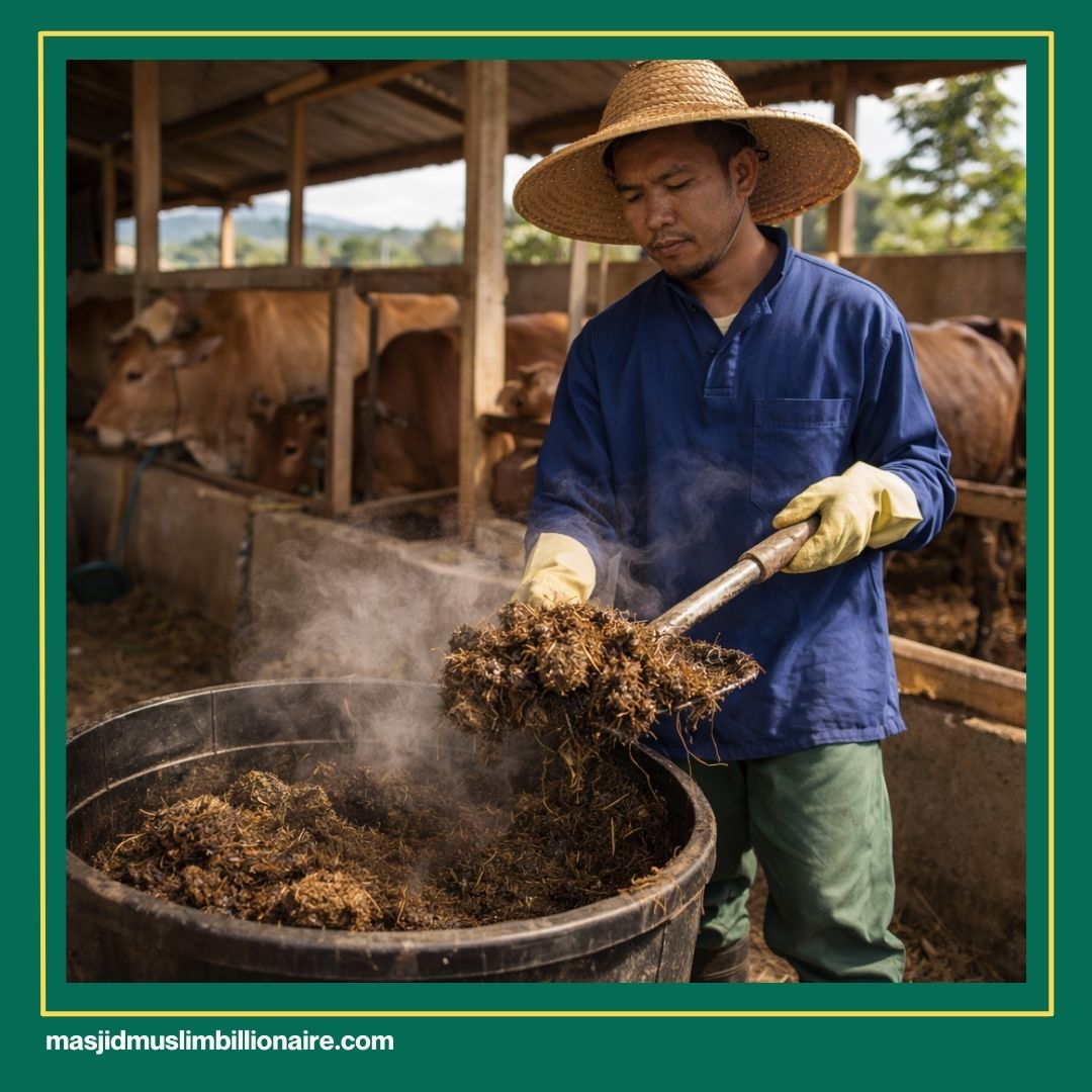 cara membuat pupuk kompos dari feses sapi